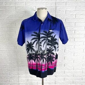 Windswept Tropical Hawaiian Print Button Up Shirt Size Extra Large XL